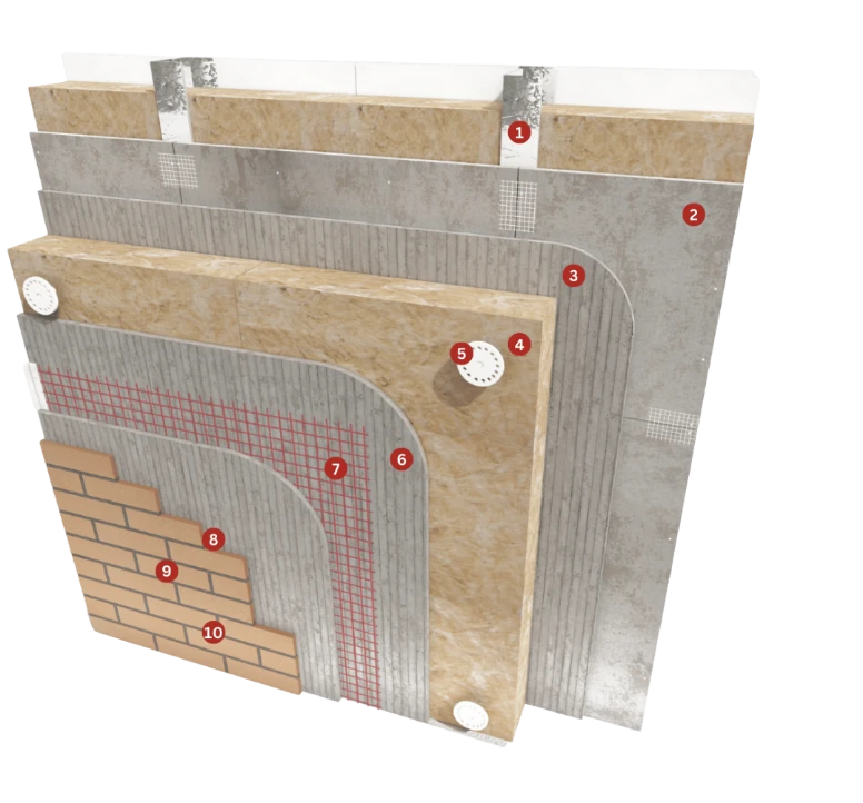 Mineral Brick Slip System on Steel Frame